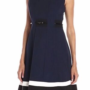 Calvin Klein Navy and Black Midi Dress